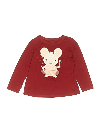 Pre-owned First Impressions Kids' Long Sleeve T-shirt In Burgundy