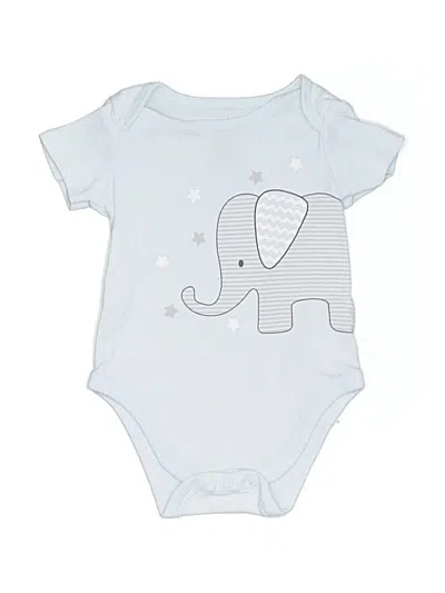 Pre-owned First Impressions Babies' Short Sleeve Onesie In Blue