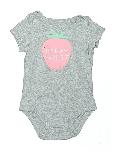 Pre-owned First Impressions Babies' Short Sleeve Onesie In Gray