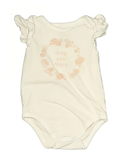 Pre-owned First Impressions Babies' Short Sleeve Onesie In White