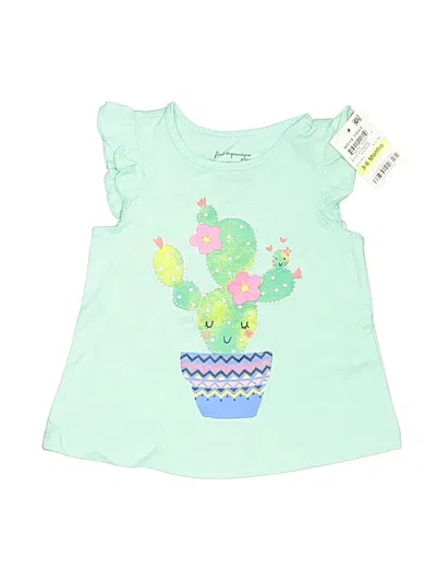 Pre-owned First Impressions Babies' Short Sleeve Top Green Ruffles Neckline Tops