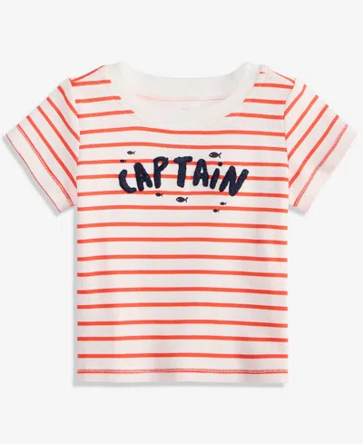 First Impressions Babies' Toddler Boys' 2t-4t Mix & Match Captain Striped T-shirt, Macy's Exclusive In Orange