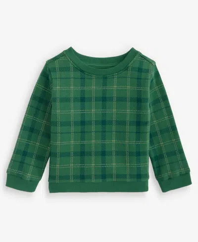 First Impressions Babies' Toddler Boys' 2t-4t Plaid Sweatshirt In Juniper Tree