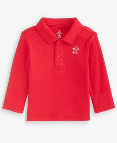 First Impressions Babies' Toddler Boys' Mix & Match Gingerbread Polo, Macy's Exclusive In Red