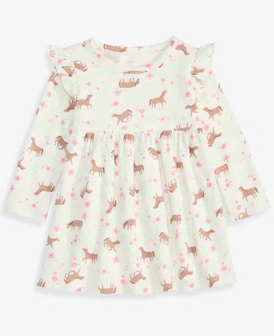 First Impressions Babies' Toddler Girls' 2t-4t Long-sleeve Horses-print Dress, Macy's Exclusive In White