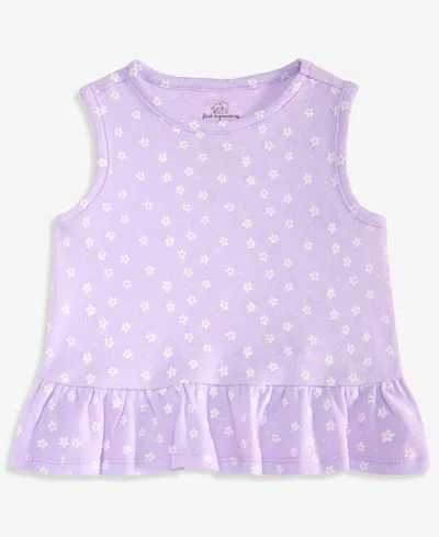 First Impressions Babies' Toddler Girls' 2t-4t Mix & Match Ditsy-floral-print Peplum Tank Top, Macy's Exclusive In Purple