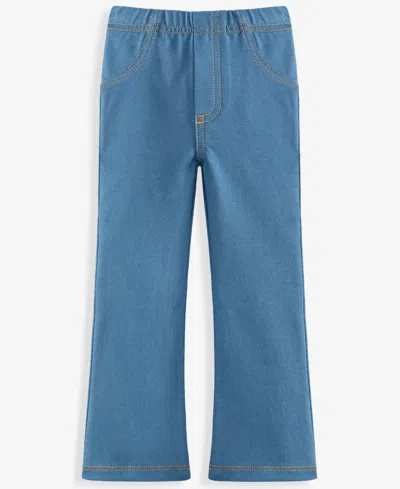 First Impressions Babies' Toddler Girls' 2t-4t Mix & Match Knit Denim Jeggings In Blue