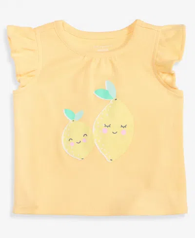 First Impressions Babies' Toddler Girls' 2t-4t Mix And Match Lemon-print Flutter-sleeve T-shirt, Macy's Exclusive In Yellow