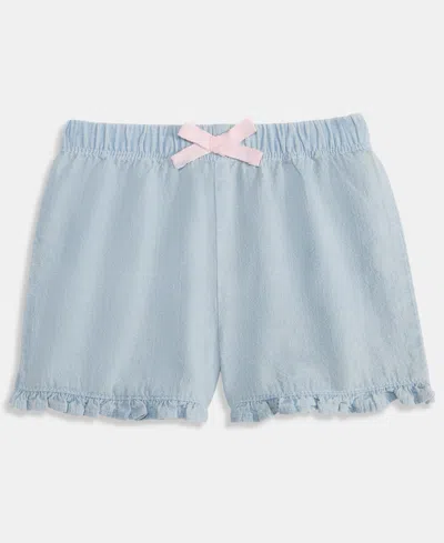 First Impressions Babies' Toddler Girls' 2t-4t Ruffled Chambray Shorts, Macy's Exclusive In Blue