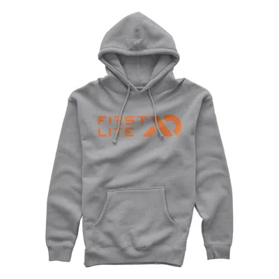 First Lite Men's  Horizontal Logo Hoodie In Gray