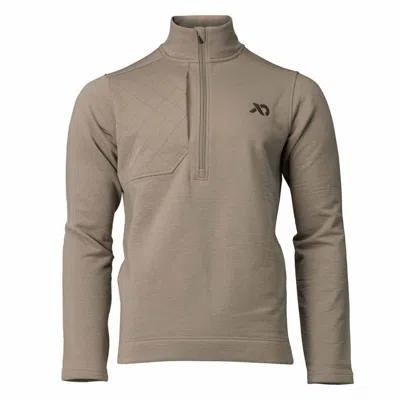 First Lite Men's  Rugged Wool Quarter Zip In Brown