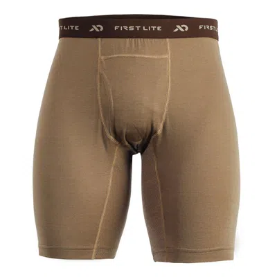 First Lite Men's  Wick Long Boxer Brief In Brown