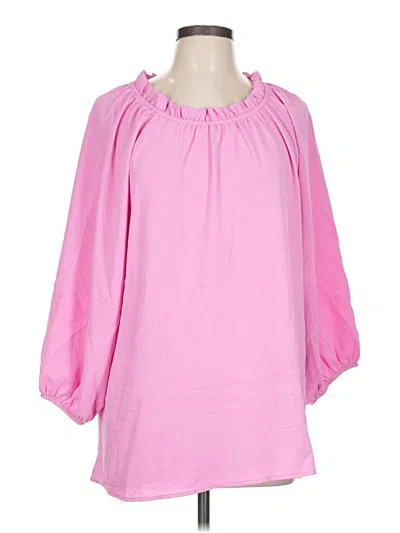 First Love 3/4 Sleeve Blouse In Pink