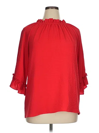 Pre-owned First Love 3/4 Sleeve Blouse In Red