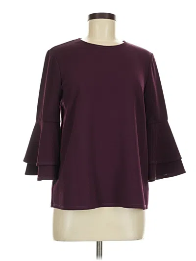 Pre-owned First Love 3/4 Sleeve Top Burgundy Boatneck Tops
