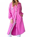 First Love Brushed Soft Duster Length Shacket In Bubblegum Pink In Multi