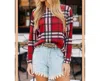 First Love By Lovelyn Plaid Light Knit Sweater In Autumn Rust