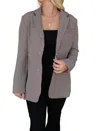 First Love Cozy Plaid Blazer In Beige/black In Multi