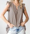 First Love Ditsy Leopard Top - Plus In Mocha In Brown