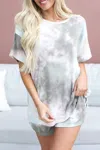 First Love Fool For You Tie-dye Set In Olive Multi In Green