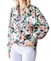 First Love In Full Bloom Blouse In Green Multi In Green