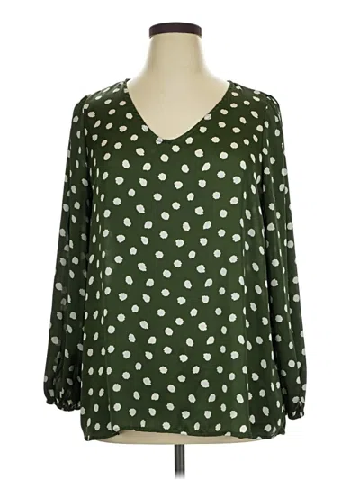 Pre-owned First Love Long Sleeve Blouse In Green