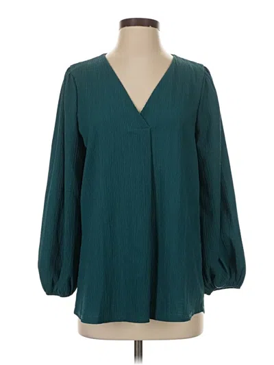 Pre-owned First Love Long Sleeve Blouse In Teal
