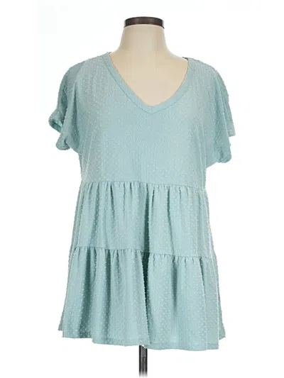 Pre-owned First Love Short Sleeve Blouse In Blue