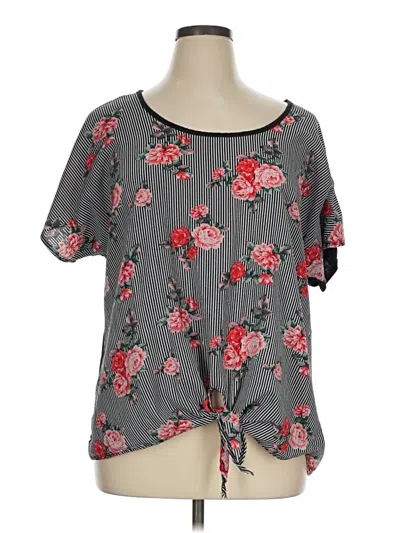 Pre-owned First Love Short Sleeve Blouse In Gray