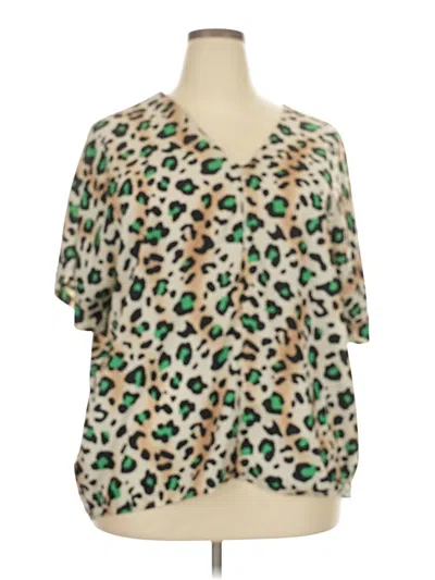 Pre-owned First Love Short Sleeve Blouse In Green