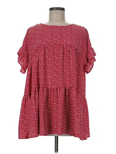 Pre-owned First Love Short Sleeve Blouse In Red