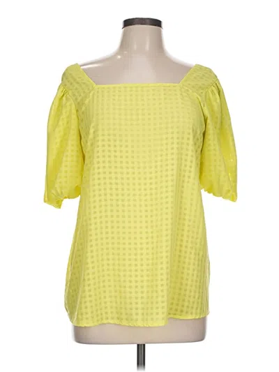 Pre-owned First Love Short Sleeve Blouse In Yellow