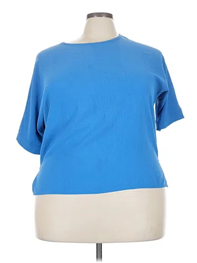 Pre-owned First Love Short Sleeve Top Blue Boatneck Tops