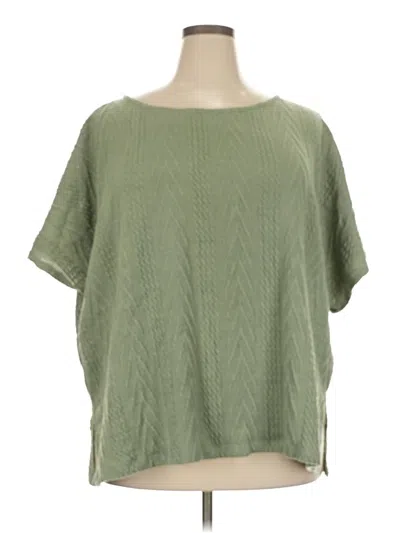 Pre-owned First Love Short Sleeve Top Green Boatneck Tops