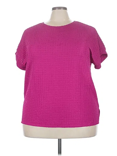 Pre-owned First Love Short Sleeve Top Pink Crew Neck Tops