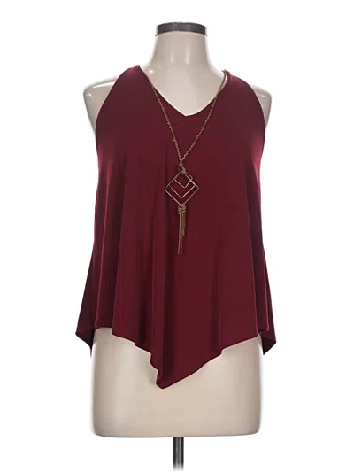 Pre-owned First Love Sleeveless Blouse In Burgundy