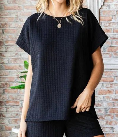 First Love Textured Top In Black