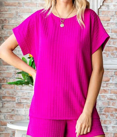 First Love Textured Top In Pink