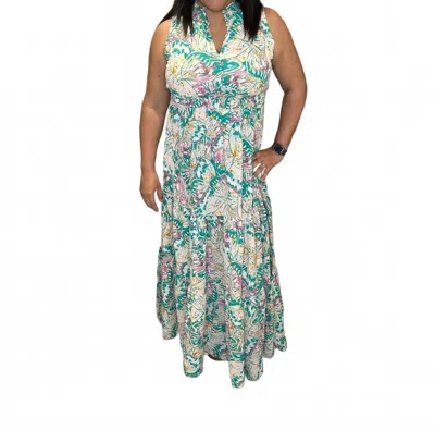 First Love Women's Summer Breeze Tiered Dress In Green In Blue
