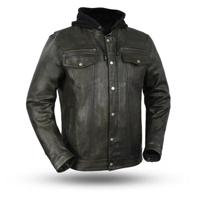 Pre-owned First Manufacturing Company Inc. First Manufacturing Men's Leather Jacket Fim276sdtz | Vendetta In Black