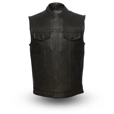 Pre-owned First Manufacturing Company Inc. First Manufacturing Mens Leather Vest Fim686cpm | Hotshot In Black