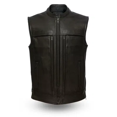 Pre-owned First Manufacturing Company Inc. First Manufacturing Mens Vest Fim649cpm | Rampage 1.3-1.4mm Platinum Cowhide In Black