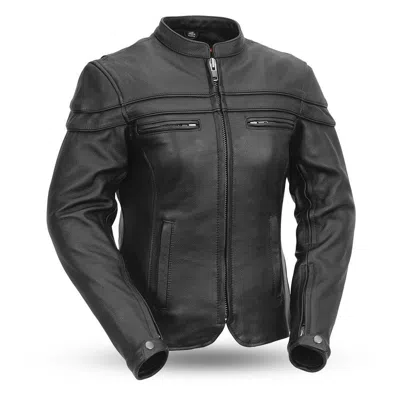 Pre-owned First Manufacturing Company Inc. First Manufacturing Women's Leather Jacket Fil162ntcz | The Maidan In Black