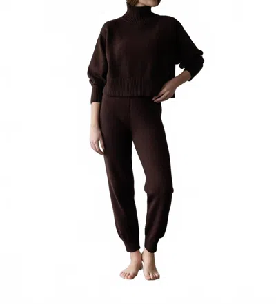 First Rite Cotton Crop Knit Sweater In Walnut In Brown