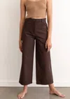 First Rite Wide Leg Trouser In Walnut In Brown
