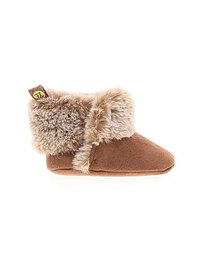 Pre-owned First Steps Boutique Kids' Booties In Brown