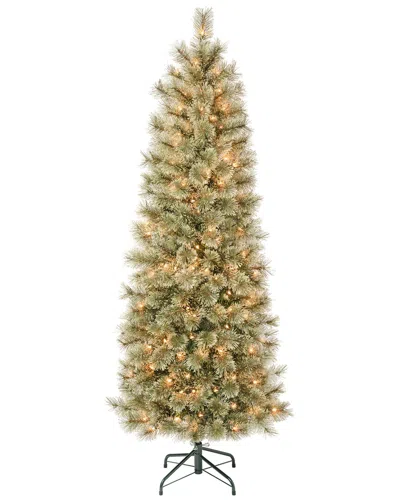 First Traditions Arcadia Pine Cashmere Slim Tree With 150 Clear Lights In Green