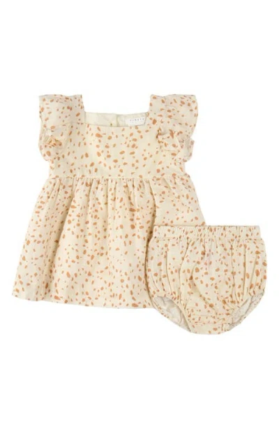 Firsts By Petit Lem Babies'  Animal Spot Cotton Ruffle Sleeve Dress & Bloomers