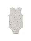 Firsts By Petit Lem Babies's Palm-tree Print Knit Romper In Beige