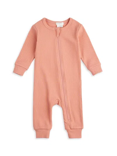 FIRSTS BY PETIT LEM BABY GIRL'S KNIT RIBBED COVERALLS